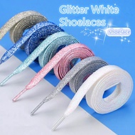 NEW Fashion Glitter Shoelaces Colorful Flat Shoe laces for Athletic Running Sneakers Shoes Boot 1CM 