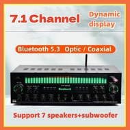 7.1CH/7.0CH  Bluetooth Stereo Audio Amplifier Speaker Power Home Theater System Karaoke Mixer Bass A