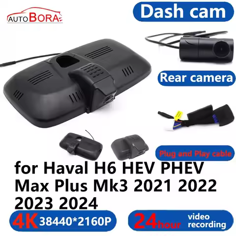 4K Wifi 3840*2160 Car DVR Dash Cam Camera 24H Video for Haval H6 HEV PHEV Max Plus Mk3 2021 2022 202