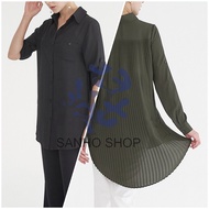 L4R4SSE PLEATED R0LL-UP SHIRT (EXPORTED IN KOREA)