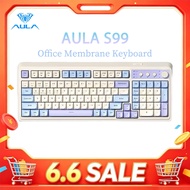 AULA S99 Wireless Membrane Keyboard 99 Keys Tri-mode RGB Multi-function Roller for Office and Gaming