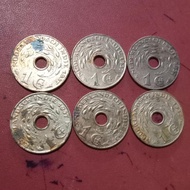 Koin kuno jaman Belanda Nederlandsch Indie 1 cent 1937 bolong TP2kt