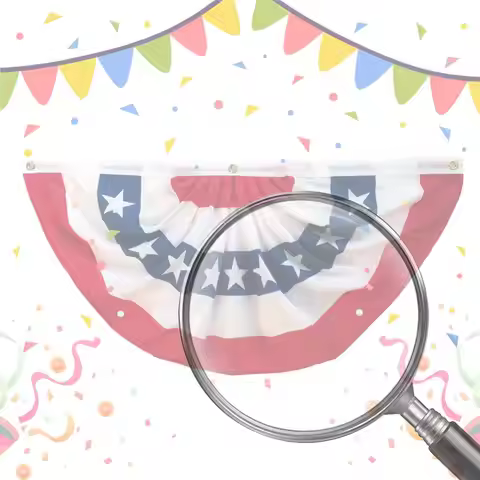 USA Pleated Fan Flag American US Bunting Flag 45x90cm/90x180cm Red White And Blue Buntings Decoratio