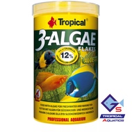 TROPICAL 3-ALGAE FLAKES 1000ml/MAKANAN IKAN/FISH FOOD/DISCUS/PLECO/TETRA/CORY/CICHLIDS FOOD