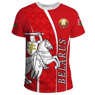 Belarus Men's T-shirts Casual Loose Round Neck Belarusian Flag BL Short Sleeve Tops Tees Men's Cloth
