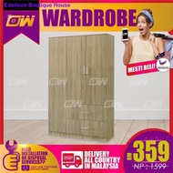 4 Feet Swing Door Wardrobe / Wardrobe with Large hanging space / Almari baju / Pintu Kaca / Almari Baju Kayu / Berlaci /