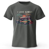 Hawaiian Holiday Printed Unisex Men Women T-Shirt Tees Tops 100% Cotton Aloha Flower Graphic Luau Pa