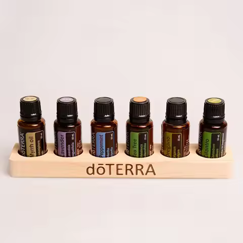 1pc Essential Oil Wooden Display Stand 6 Hole Essential Oil Storage Rack Smooth for DoTERRA Essentia