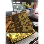 1 dollar set of 100 soft tin sheets size 7x16cm, 2 dollars and 100 dollars to make a tower of money 