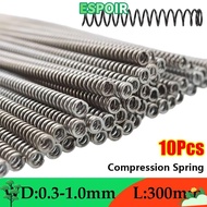IESPOIRHA 10Pcs Compression Spring, Y-type Length 300mm Long Coil Spring,  65Mn Spring Steel 0.3 0.4