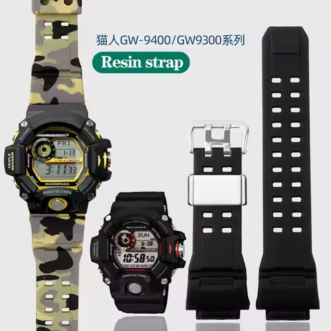 For Casio G-SHOCK Waterproof Resin Silicone Rubber Watch Band Cat GW-9400 GW9400 GW9300 Stainless St