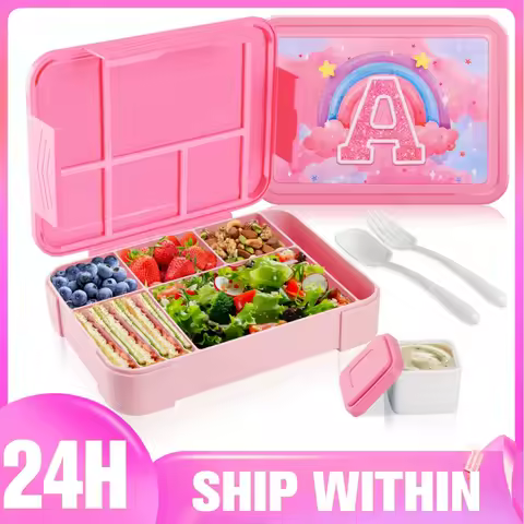 Bento Lunch Box for Kids Unicorn Bento Boxes Kids Lunch Container 6 Compartment Toddler Bento Contai