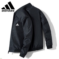 【Delivery In 2 Days】Adidas Bomber Jacket Men Motorcycle Stand Collar Jaket Lelaki Casual jacket Wind