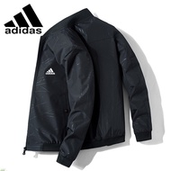 【Delivery In 2 Days】Adidas Bomber Jacket Men Motorcycle Stand Collar Jaket Lelaki Casual jacket Windproof Clothes