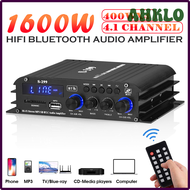S-299 AHKLO 4*400W 4.1CH เครื่องขยายสัญญาณเสียงเสียงคาราโอเกะโฮมเธียเตอร์แอมป์บลูทูธสำหรับรถยนต์บ้าน