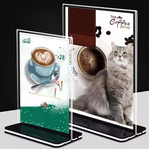 Acrylic Panel Wine Catalog Menu Display Stand A4 A5 A6 Vertical Photo Display Frame Transparent Doub