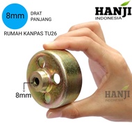 Clutch drum TU26 8mm TASCO DRAT PANJANG rumah kampas TU26 rumah kampas semprotan hama TU26 8mm