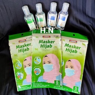 Masker Multifungsi Indomaret Hijab 3 Ply + hand sanitizer
