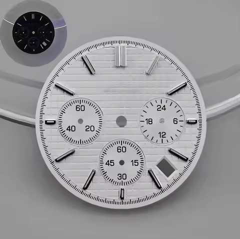 VK63 dial 31.5mm farmhouse oak DIY chronograph quartz movement green luminous S dial for Seiko mod