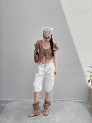 URBAN CARGO (White-Green-Brown)กางเกงคาร์โก้ขาสั้นผู้หญิง