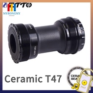 MYRONGMY T47 Bottom Bracket, 28.99mm Spline Axis 68mm 73mm Shell Threaded Bottom Bracket, Durable DU
