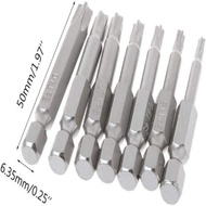 【Y3】7Pcs/Pack 2026 5 Point Torx Screwdriver Bits 50mm S2 Magnetic Star Screw Driver 1/4" Hex Shank T
