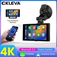 EKLEVA 5" Carplay Universal Car DVR 4K Android Auto Rear Camera WiFi Video Monitor Bluetooth Dual Dash Recorder Cam FM AUX