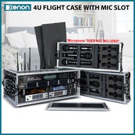 AmpAudio 4U Rack Flight Case for Wireless Mic Receiver PA System DJ Audio Equipment Portable Case