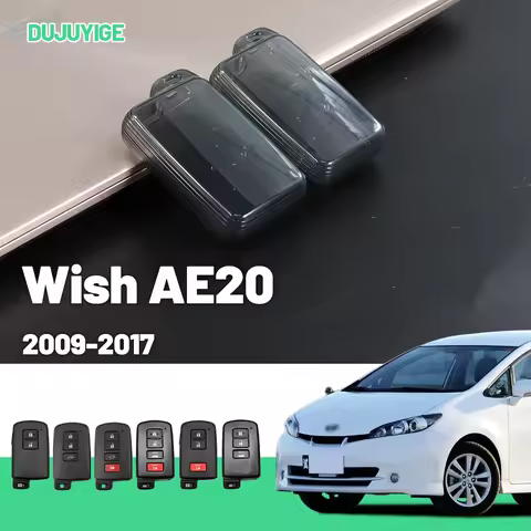 Clear TPU Car Key Case For Toyota Wish AE20 2009-2017 Key Fob Cover Protector Shell Auto Accessories