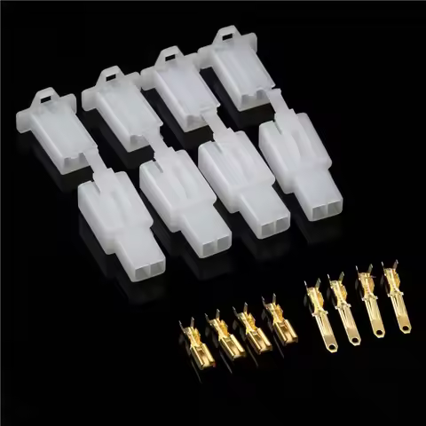 60pcs 10set Car Electrical 2.8mm 2 Pin Wire Terminal Connector Fixed Hook Male Female Terminals Pin 