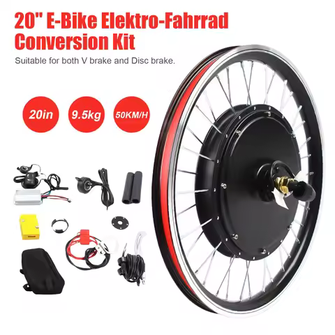 Front Wheel Hub Electric Bike Conversion Kit 48V 1000W E-Bike Powerful Hub Motor Kit 20-inch E-Bike