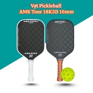 AMK Tour 18K3D 16mm Pickleball Racket – Premium 3D Carbon, Light Weight 230g, Increase Spin & Accura