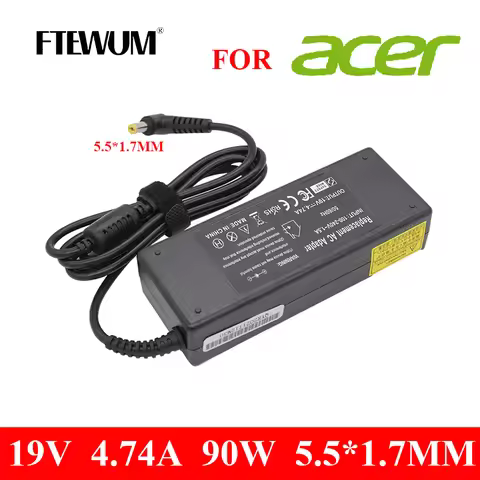 FTEWUM 19V 4.74A 90W 5.5*1.7mm Power Adapter AC Laptop Charger For Acer Aspire 5750G 5755G 5742G 592