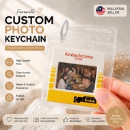 Custom Farewell Film Keychain Personalised Photo Keyring Leaving Gift for Colleague Friend