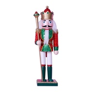 🎊30CMSequined Cloth Wrapper King Nutcracker Painted Wooden Crafts2023New Christmas Gift