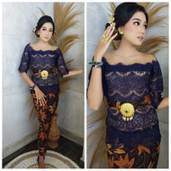 SIXMO kebaya bali brokat SETELAN kebaya sabrina modifikasi serena dan rok KATUN BATIK kebaya bali mo