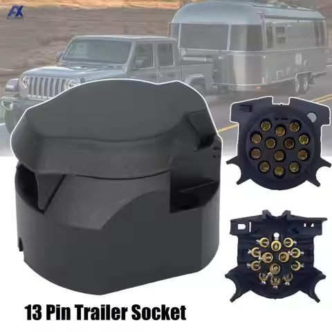 13 Pin Trailer Socket Euro 12V Plastic Durable 13-Pole Electrical Connector Light Adaptor Car Parts 