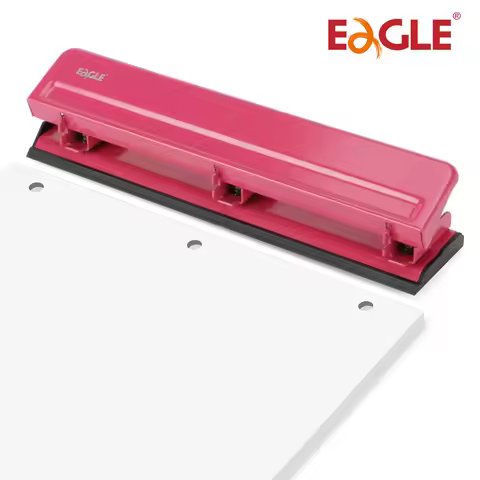 EAGLE 3-Hole Puncher for A4 Paper, 12 Sheets Capacity Heavy Duty Metal Paper Punch with Removable Ch