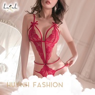 Bộ Đồ Lót Ren Liền Thân Xẻ Đũng Gợi Cảm - C22