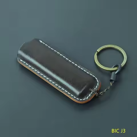 High-Quality Handmade Keychain holster Explosion-Proof Gas Lighter Protect Case For Bic J3 Lighters 