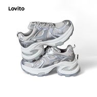 Lovito Sporty Sneakers Dad Shoes Thick Sole Sneakers Sneakers for Women LFA90272
