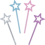 Pack of 4 Children's Magic Wands, Magic Wand Girls, Star Magic Wand, Princess Wand, Magic Wand Glitt