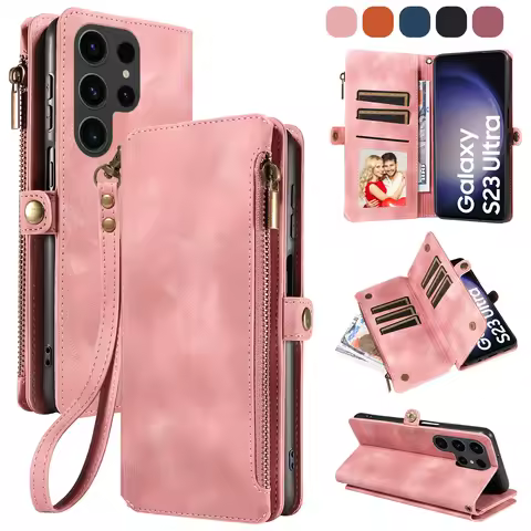 For Samsung Galaxy S26 A56 A55 S24 S23 S25 S21 S22 S20 FE Leather Flip Phone Cases Plus Ultra Cards 