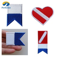 Perfeclan diver Flag Alpha Flag Patch Embroidered  Scuba Diving Badge Souvenir - Pattern for your ch