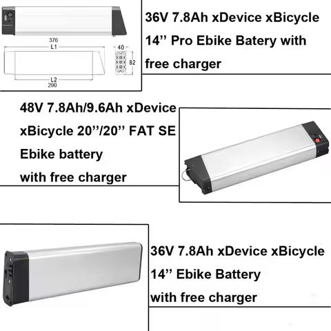 xDevice Battery 36V 48V 7.8Ah 9.6Ah Li-ion Electric Bike Battery for xBicycle 14'' Pro 20'' FAT SE