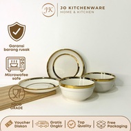 Unique Premium Ceramic Rim List Gold Bowl Plate Multipurpose Hotelware JJ536 JJ535