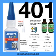 Colourless Loctite 401 instant adhesive super glue 20ml diy kasut high grade welding jewellery shoe 