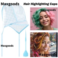 MAXGOODS Hair Coloring Cap, Blue With Plastic Crochet Hook Hair Highlighting Cap,  Reusable Hair Dyi