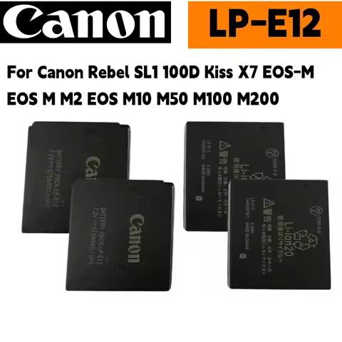 Original Battery LP-E12 LPE12 LP E12 for Canon Rebel SL1 100D Kiss X7 EOS-M EOS M M2 EOS M10 M50 M10