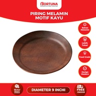 9 Wood Pattern Melamine Plate